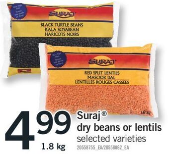 Fortinos Suraj® dry beans or lentils offer