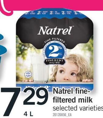 Fortinos Natrel fine- filtered milk, 4 l offer