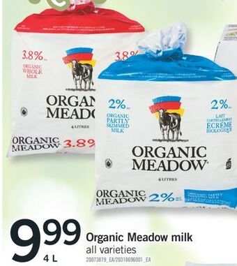 Fortinos Organic meadow milk, 4 l offer