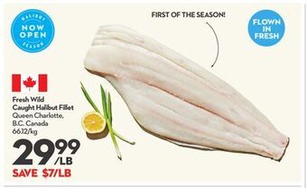 Longo's Fresh wild caught halibut fillet offer