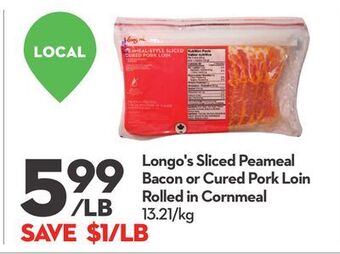 Longo's Longo's sliced peameal bacon offer