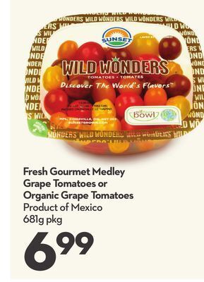Longo's Fresh gourmet medley grape tomatoes or organic grape tomatoes offer
