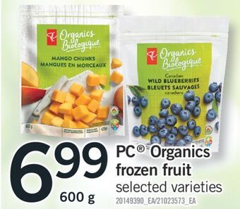 Fortinos Pc® organics frozen fruit, 600 g offer