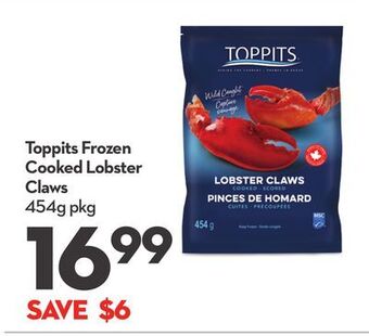 Longo's Toppits frozen cooked lobster claws offer
