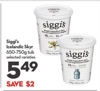Longo's Siggi's icelandic skyr offer