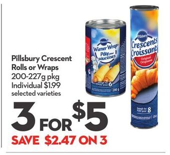 Longo's Pillsbury crescent rolls or wraps offer