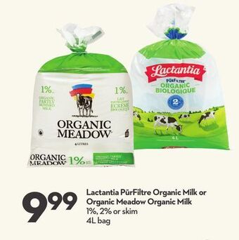 Longo's Lactantia pūrfiltre organic milk offer