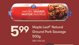 Fortinos Maple leaf® natural ground pork sausage, 500g offer