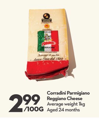 Longo's Corradini parmigiano reggiano cheese offer