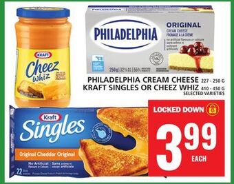 Food Basics Philadelphia cream cheese or kraft singles or cheez whiz offer