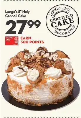 Longo's Longo's 8 holy cannoli cake offer