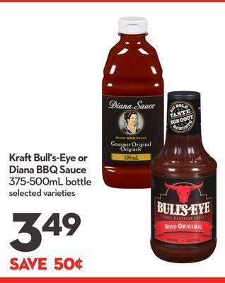 Longo's Kraft bull's-eye or diana bbq sauce offer