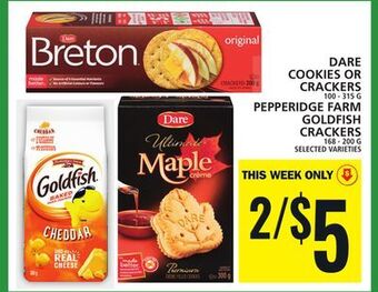Food Basics Dare cookies or crackers or pepperidge farm goldfish crackers offer
