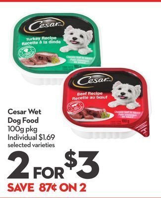 Longo's Cesar wet dog food offer