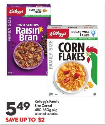 Longo's Kellogg's family size cereal offer