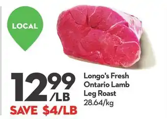 Longo's Longo's fresh ontario lamb leg roast offer