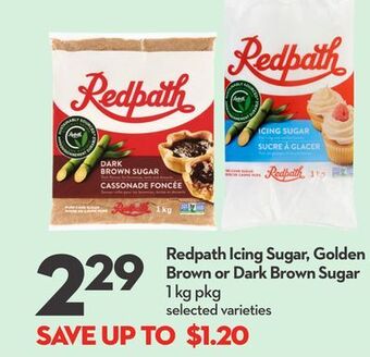 Longo's Redpath icing sugar, golden brown or dark brown sugar offer