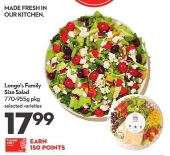 Longo's Longo's family size salad offer