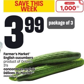 Independent Grocer Farmer's market™ english cucumbers, 3's offer
