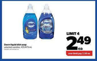 Real Canadian Superstore Dawn liquid dish soap, 431/473 ml offer