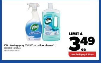 Real Canadian Superstore Vim cleaning spray, 500-950 ml or floor cleaner, 1 l offer