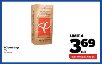 Real Canadian Superstore Pc® yard bags, 5's offer