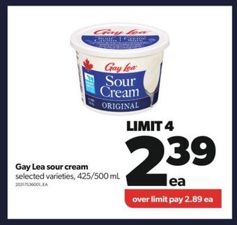 Real Canadian Superstore Gay lea sour cream, , 425/500 ml offer