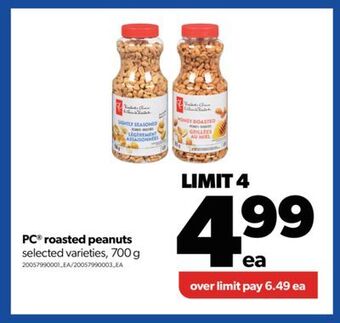 Real Canadian Superstore Pc® roasted peanuts, 700 g offer