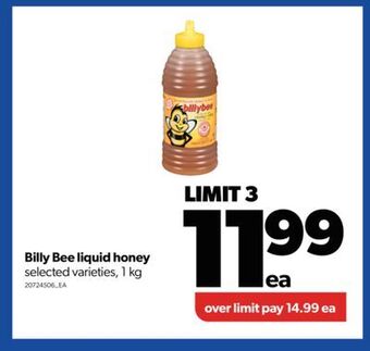 Real Canadian Superstore Billy bee liquid honey, 1 kg offer