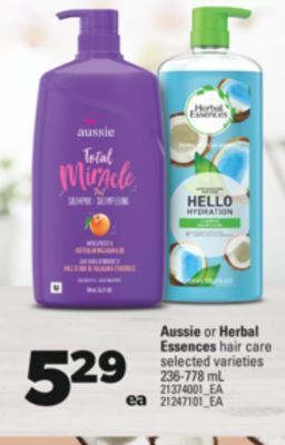 Real Canadian Superstore Aussie or herbal essences hair care, 236-778 ml offer