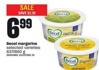 Loblaws Becel margarine, 637/850 g offer