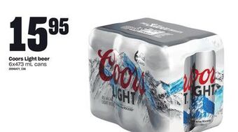 Loblaws Coors light beer, 6x473 ml cans offer