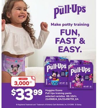 Loblaws Huggies econo pull ups training pants, 66-104's offer