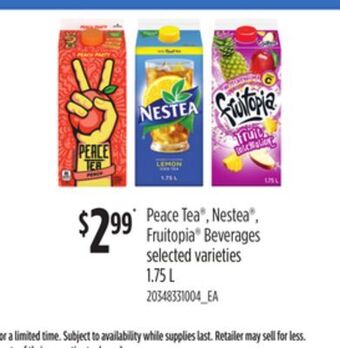 Loblaws Peace tea®, nestea®, fruitopia® beverages, 1.75 l offer