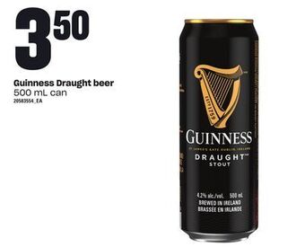 Loblaws Guinness draught beer, 500 ml can offer