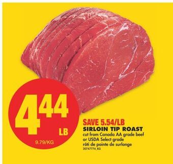 No Frills Sirloin tip roast offer