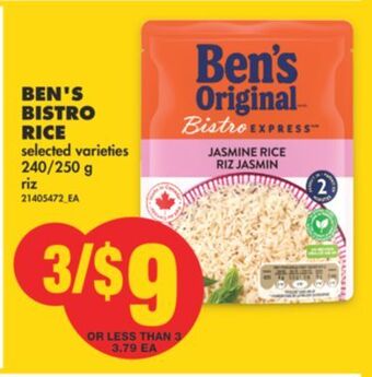 No Frills Ben's bistro rice, 240/250 g offer