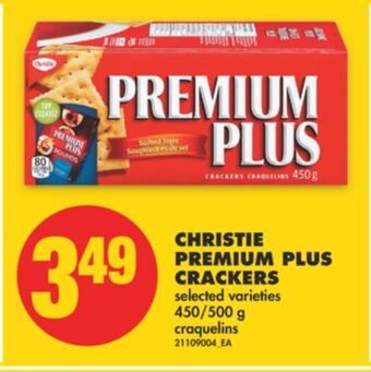 No Frills Christie premium plus crackers, 450/500 g offer