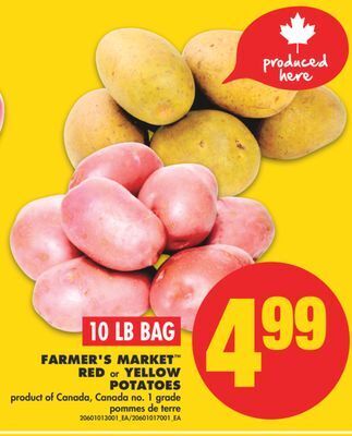 No Frills Farmer's market™ red or yellow potatoes, 10 lb bag offer