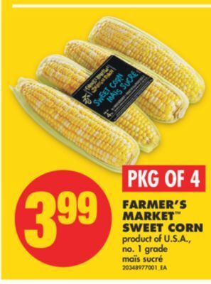 No Frills Farmer's market™ sweet corn, pkg of 4 offer