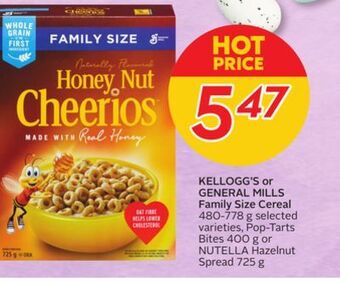 Sobeys Kellogg's or general mills family size cereal offer