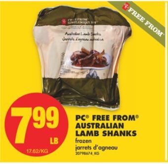 No Frills Pc® free from® australian lamb shanks offer