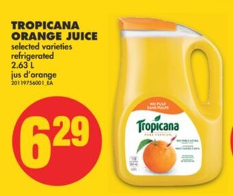 No Frills Tropicana orange juice, 2.63 l offer