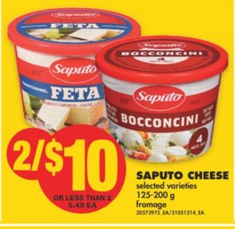 No Frills Saputo cheese, 125-200 g offer