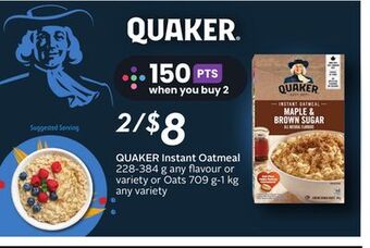 Sobeys Quaker instant oatmeal offer