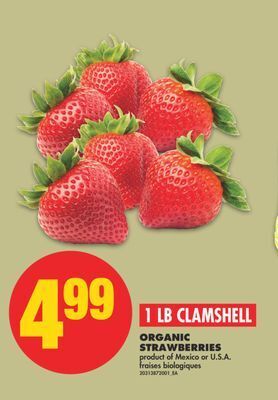 No Frills Organic strawberries, 1 lb offer