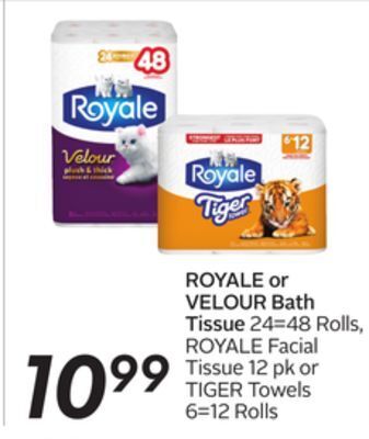 Sobeys Royale or velour bath tissue offer