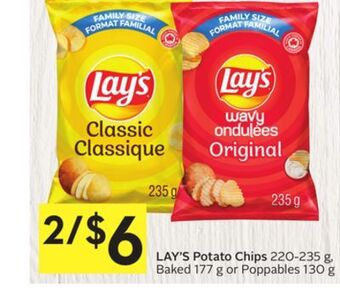 Foodland Lay's potato chips 220-235 g baked 177 g or poppables 130 offer