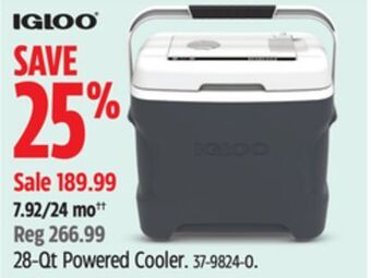 Canadian Tire Igloo 28-qt powered cooler offer