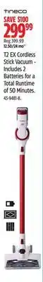 Canadian Tire Tineco t2 ex cordless stick vacuum -includes 2 batteries for a total runtime of 50 minutes offer
